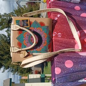 Mandala leather handbag